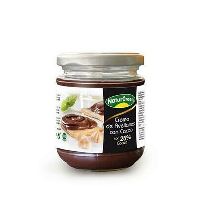 NATURGREEN CREMA AVELLANAS CACAO REDUCIDO AZUCARES