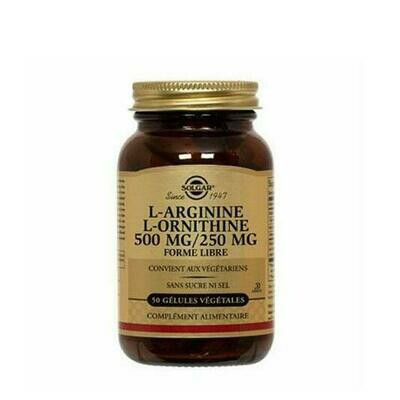 SOLGAR ARGININA  ORNITINA 500/250MG 50CPS