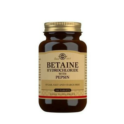 SOLGAR BETAINA CLORHIDRATO CON PEPSINA 100 COMP