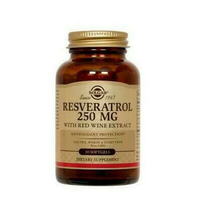 SOLGAR RESVERATROL 250MG CON EXTRACTO DE VINO TINTO