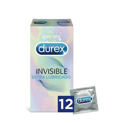 DUREX INVISIBLE EXTRA FINO EXTRA LUBRICADO PRESE 12 U