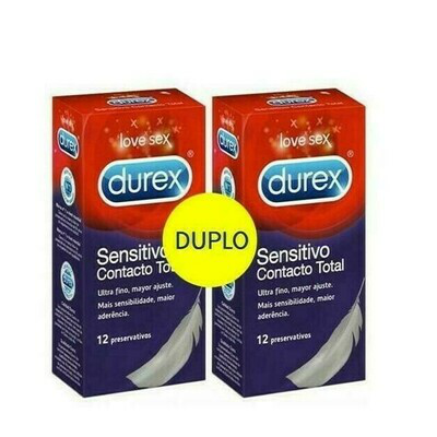 DUREX SENSITIVO CONTACTO TOTAL PRESERVATIVOS 12 PRESERVATIVOS 2 CAJAS