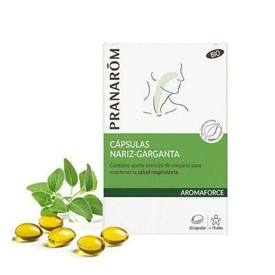 PRANAROM AROMAFORCE CAPSULAS NARIZ-GARGANTA 30 CAPS