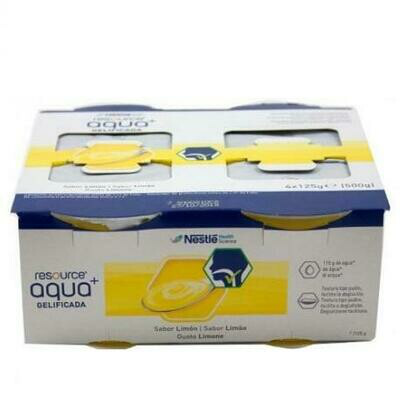 RESOURCE AQUA   GELIFICADA 125 G  4 TARRINAS LIMON