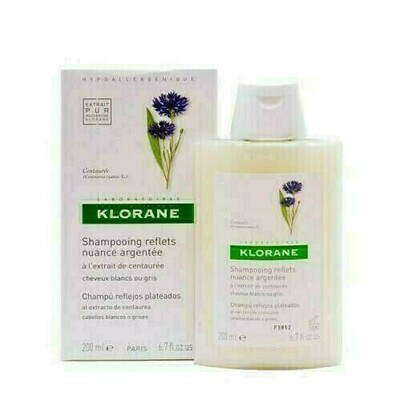 KLORANE CHAMPU REFLEJOS PLATEADOS A LA CENTAUREA 200 ML