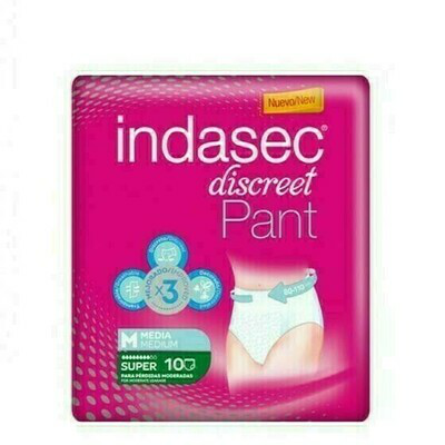 INDASEC PANT SUPER ABSORB INC ORINA DIA ANAT T- MEDIA 10 U