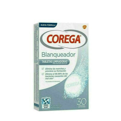 COREGA BLANQUEADOR LIMPIEZA PROTESIS DENTAL 30 TABLETAS