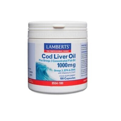 LAMBERTS ACEITE DE HIGADO DE BACALAO 1000 MG. 180 CAPS.