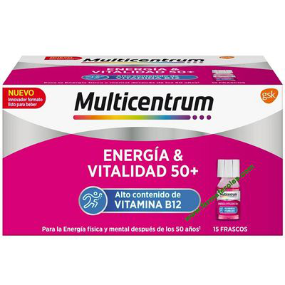MULTICENTRUM ENERGIA  VITALIDAD 50  15 FRASCOS 7 ML SABOR FRAMBUESA