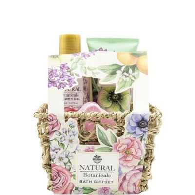 BECASAN CESTA MIMBRE BOTANICA ROSAS GEL DUCHA 150ML   LOCION CORP 90ML   BOLA EF