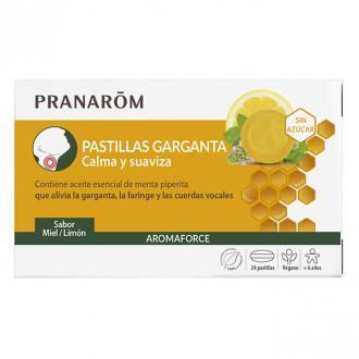 PRANAROM AROMAFORCE PASTILLAS GARGANTA 24 PASTILLAS SABOR MIEL LIMON