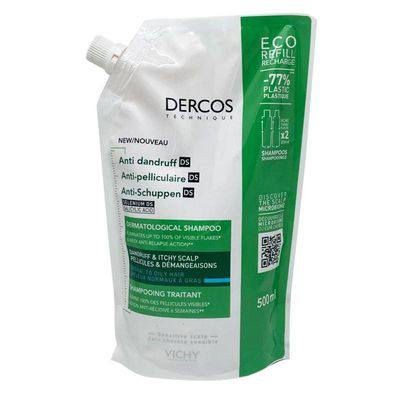 DERCOS CHAMPU ANTICASPA DS CABELLO NORMAL GRASO 1 BOLSA 500 ML VICHY