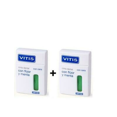 VITIS CINTA DENTAL CON FLUOR Y MENTA 50 M 2 U