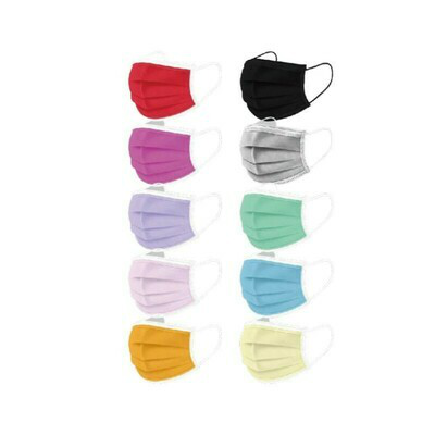 MASCARILLA 3 CAPAS COLORES SURTIDOS 10 UNIDADES