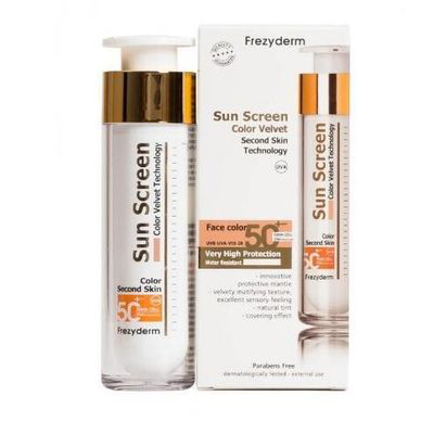 SUN SCREEN VELVET FACE SPF50  COLOR FREZYDERM