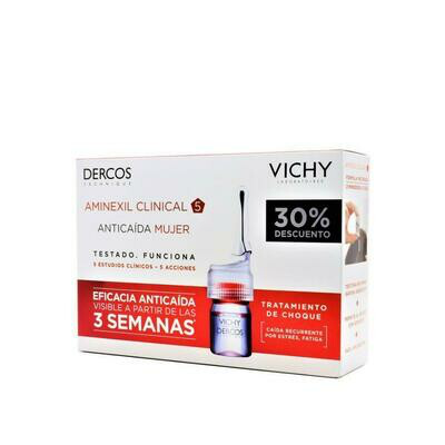 DERCOS AMINEXIL CLINICAL 5 MUJER 6 ML 21 MONODOSIS