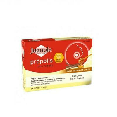 JUANOLA PROPOLIS PASTILLAS REGALIZ Y MIEL 24 PAS