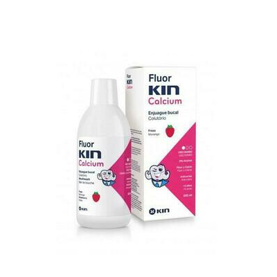 FLUOR KIN CALCIO ENJUAGUE BUCAL FRESA 500 ML