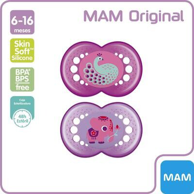 MAM CHUPA SILICONA ORIGINAL   6 M PACK DOBLE