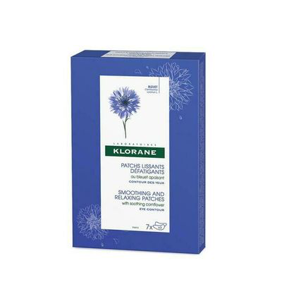 KLORANE PARCHES PARA OJOS ALISADORES ANTIFATIGA AL ACIANO BIO Y ACIDO HIALURONICO 7 BOLSAS 2 PARCHES
