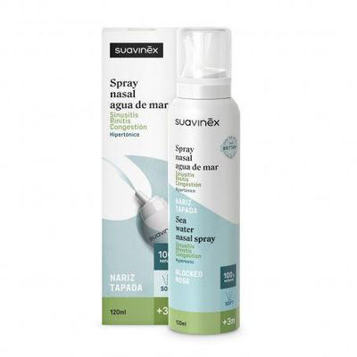 SUAVINEX SPRAY NASAL AGUA DE MAR NARIZ TAPADA SOFT +3 MESES 1 ENVASE 120 ML