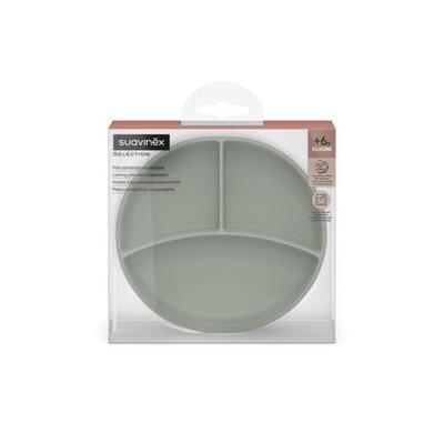 PLATO CON DIVISIONES SILICONA SUAVINEX SELECTION + 4 MESES 1 UNIDAD COLOUR ESSENCE VERDE