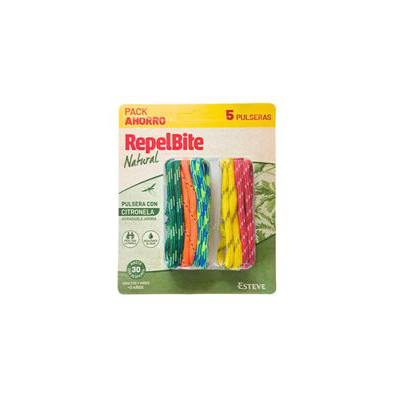 REPEL BITE NATURAL PULSERA DE CUERDA CON CITRONELA 5 UNIDADES