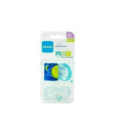 CHUPETE SILICONA MAM PERFECT NIGHT   6 M AZUL