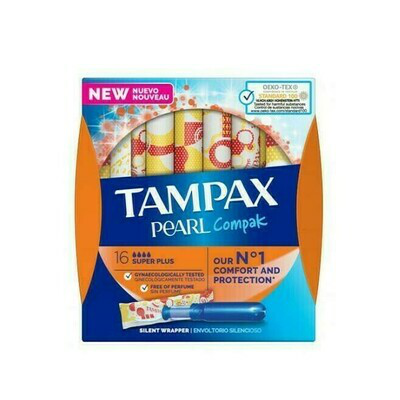 TAMPAX COMPAK PEARL TAMPON 100%ALGODON SUPER PLU