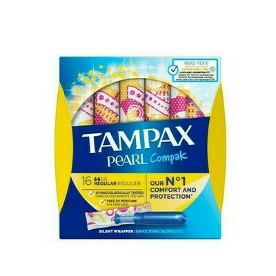 TAMPAX COMPAK PEARL TAMPON 100%ALGODON REGULAR 1