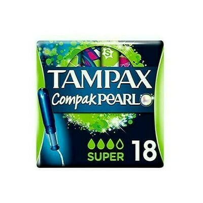 TAMPAX COMPAK PEARL TAMPON 100%ALGODON SUPER 18