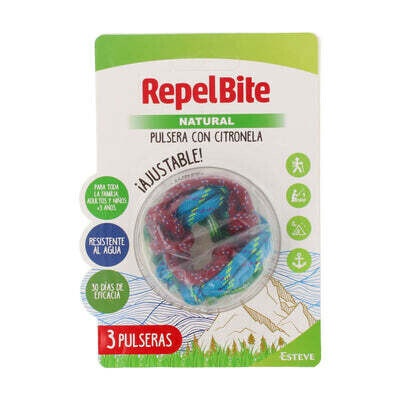 REPEL BITE NATURAL PULSERA DE CUERDA CON CITRONELA  3 UNIDAD