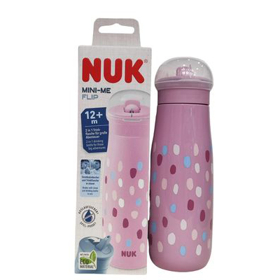 TAZA MINI-ME FLIP IT PP NUK  12 MESES 1 UNIDAD 450 ML COLOR LILA
