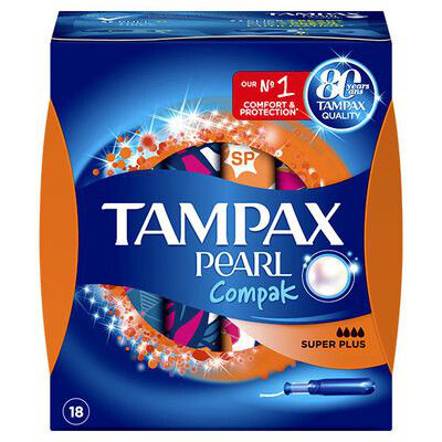 TAMPAX COMPAK PEARL SUPER PLUS 18 U