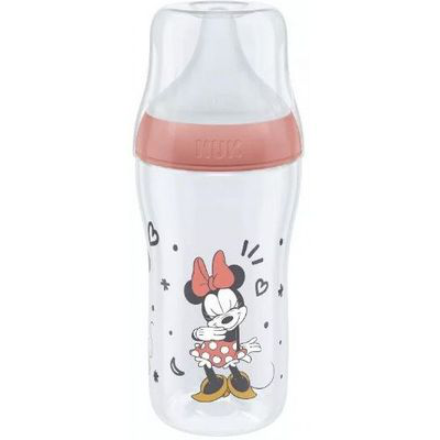 NUK BIBERON PP SILICONA PERFECT MATCH FLUJO M 1 UNIDAD 260 ML MICKEY COLOR ROJO