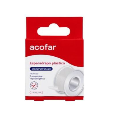 ESPARADRAPO ACOFAR MICROPERFORADO PLASTICO BLANCO 5 X 2.5 CM