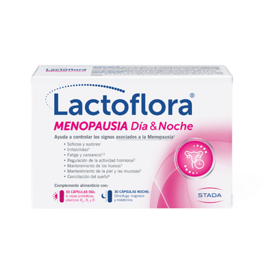 LACTOFLORA MENOPAUSIA DIA  NOCHE 30 CAPSULAS DIA   30 CAPSULAS NOCHE