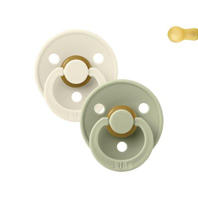 TUTETE CHUPETE BIBS COLOUR ROUND IVORY/SAGE 6-18 MESES