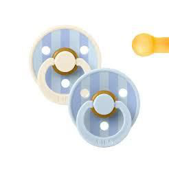 TUTETE CHUPETE BIBS STUDIO COLOUR ROUND BLOCK BABY BLUE DUSTY