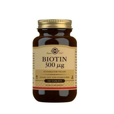 SOLGAR BIOTINA 300 MCG 100 COMP.