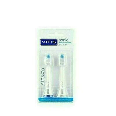 CEPILLO DENTAL ELECTRICO VITIS SONIC S10 / S20 MEDIO 2U RECAMBIO CABEZAL