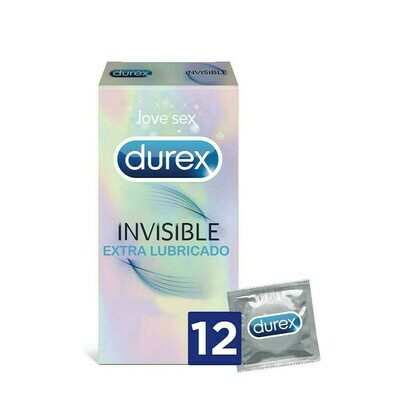 DUREX INVISIBLE EXTRA FINO EXTRA LUBRICADO PRESERVATIVOS 12 U