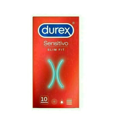 DUREX SENSITIVO SLIM FIT PRESERVATIVOS 10 U