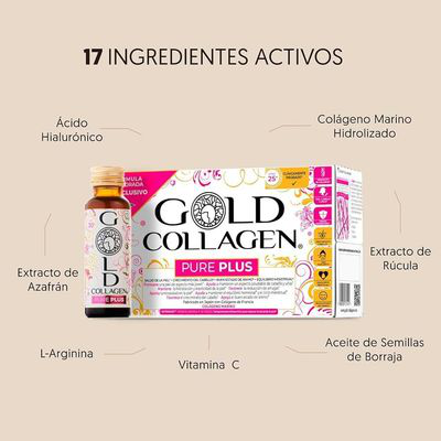 GOLD COLLAGEN PURE PLUS  10 FRASCOS 50 ML SABOR MELOCOTON Y NARANJA