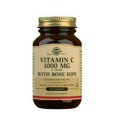 VITAMINA C 1000 MG ROSE HIPS 100 COMP SOLGAR