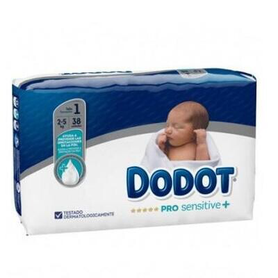 DODOT PRO SENSITIVE TALLA 1 2-5 KG 38 UD