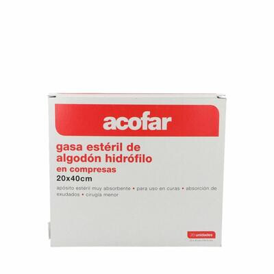 ACOFAR GASA ESTERIL ALGODON 20X40CM 20UD