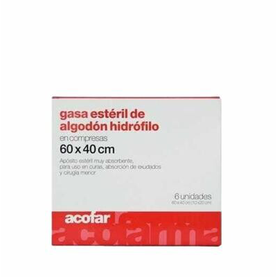 ACOFAR GASA ESTERIL ALGODON 60X40CM 6UD
