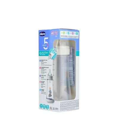 CHICCO BIBERON ANTICOLICO PERFECT 5 TETINA SILICONA +4M BEIGE