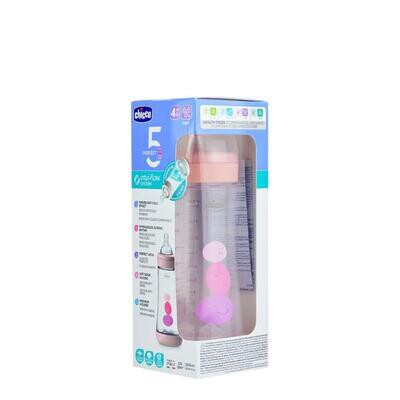 CHICCO BIBERON PERFECT 5 TETINA SILICONA +4M ROSA